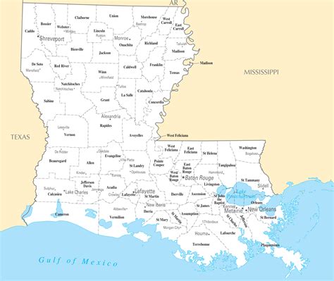 Map of Louisiana Cities, List of Cities in Louisiana by Population.